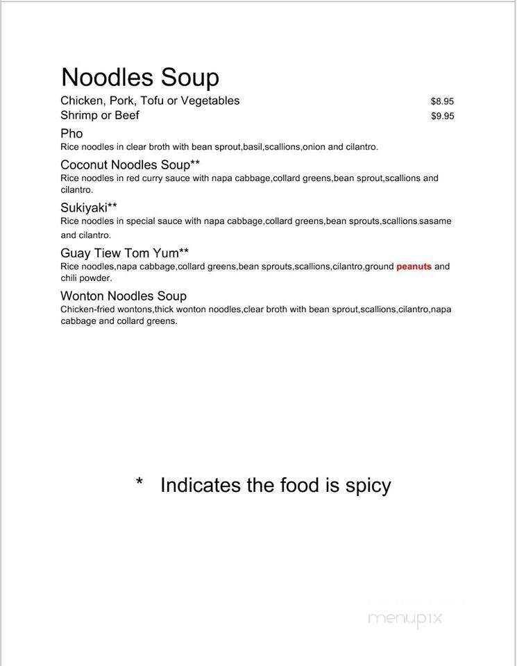 Thai Cuisine - Kingsport, TN menu_pic