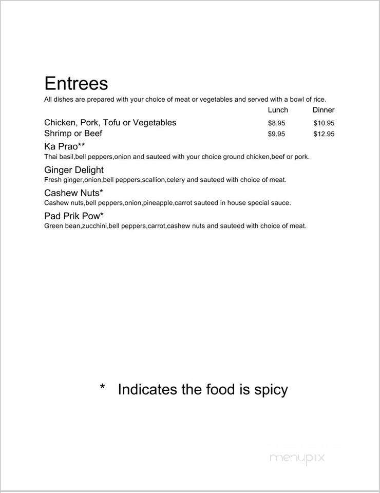 Thai Cuisine - Kingsport, TN menu_pic