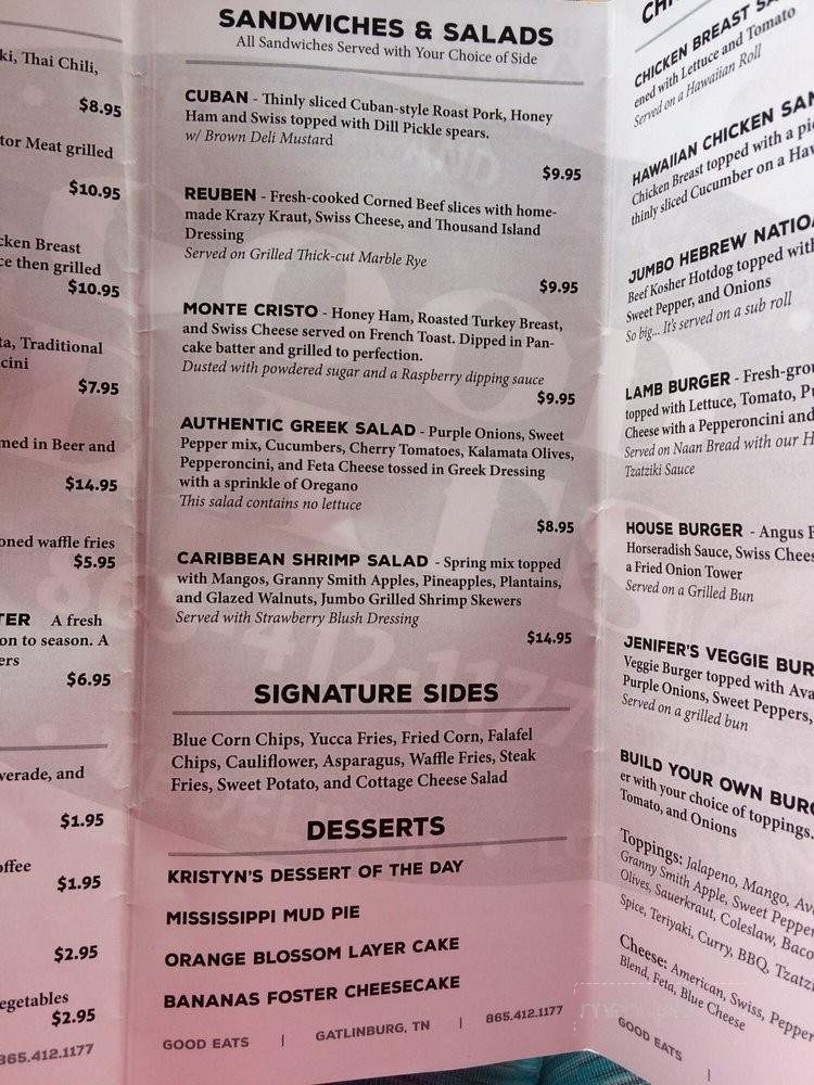 Good Eats - Gatlinburg, TN menu_pic