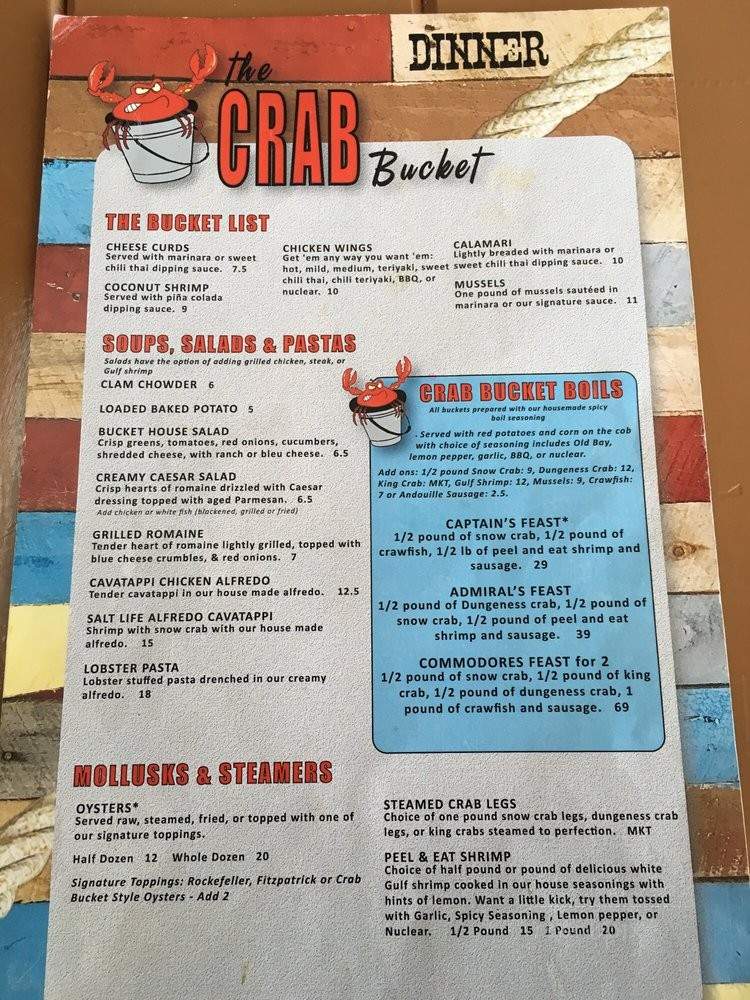 The Crab Bucket & Raw Bar - Oak Ridge, TN menu_pic