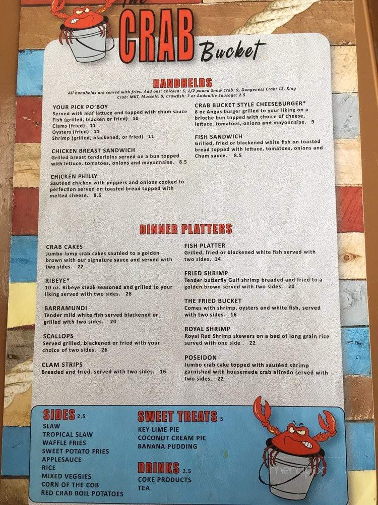 The Crab Bucket & Raw Bar - Oak Ridge, TN menu_pic