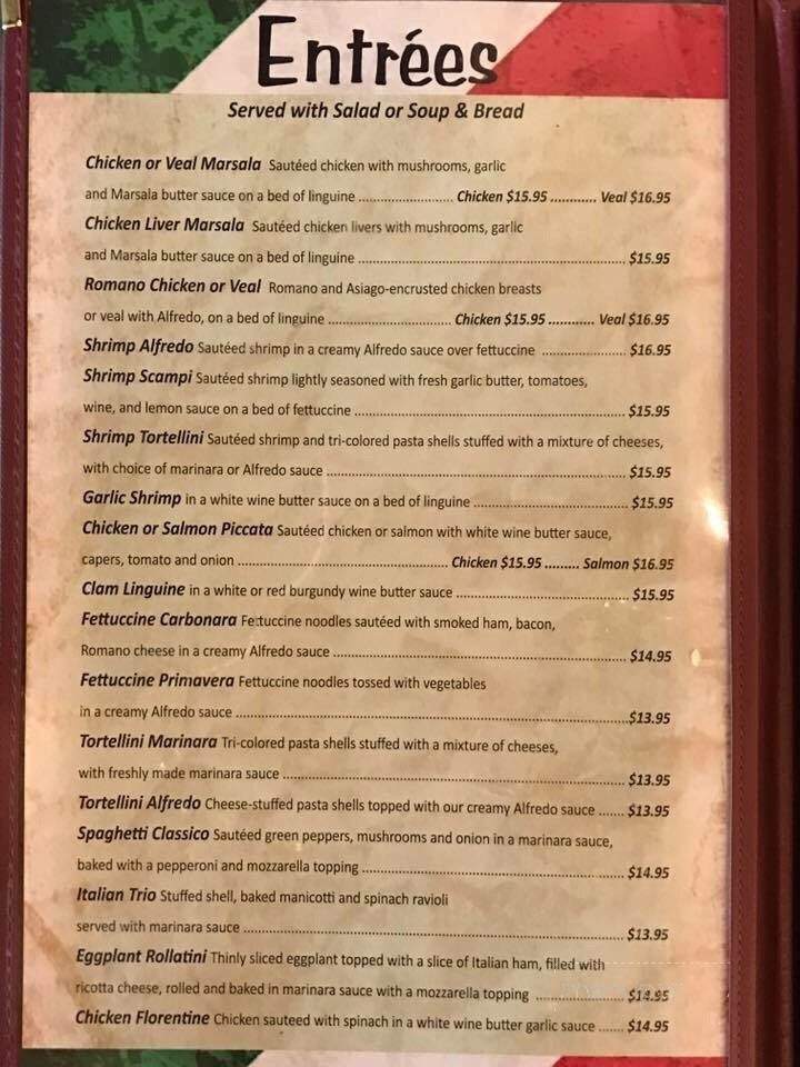 Danny's Italian Restaurant & Cuisine - Sevierville, TN menu_pic