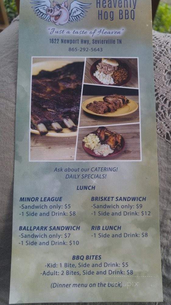 Heavenly Hog BBQ - Sevierville, TN menu_pic