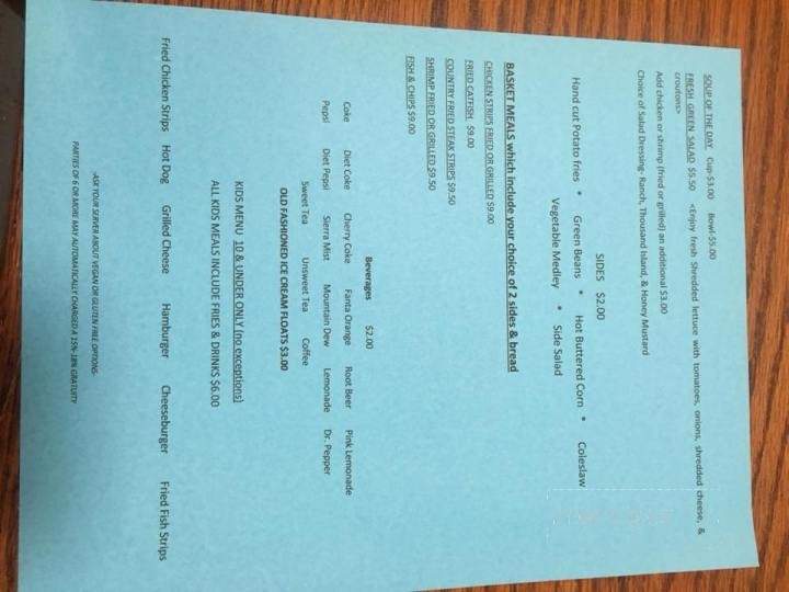Dixieland Country Store & Restaurant - Townsend, TN menu_pic