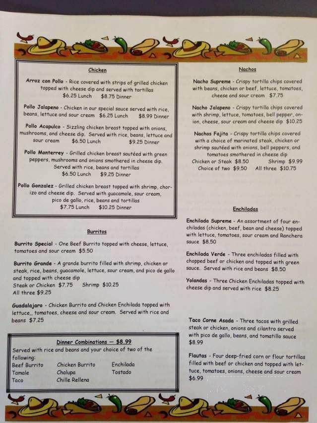 Jalapeno's Authentic Mexican Grill - Somerville, TN menu_pic