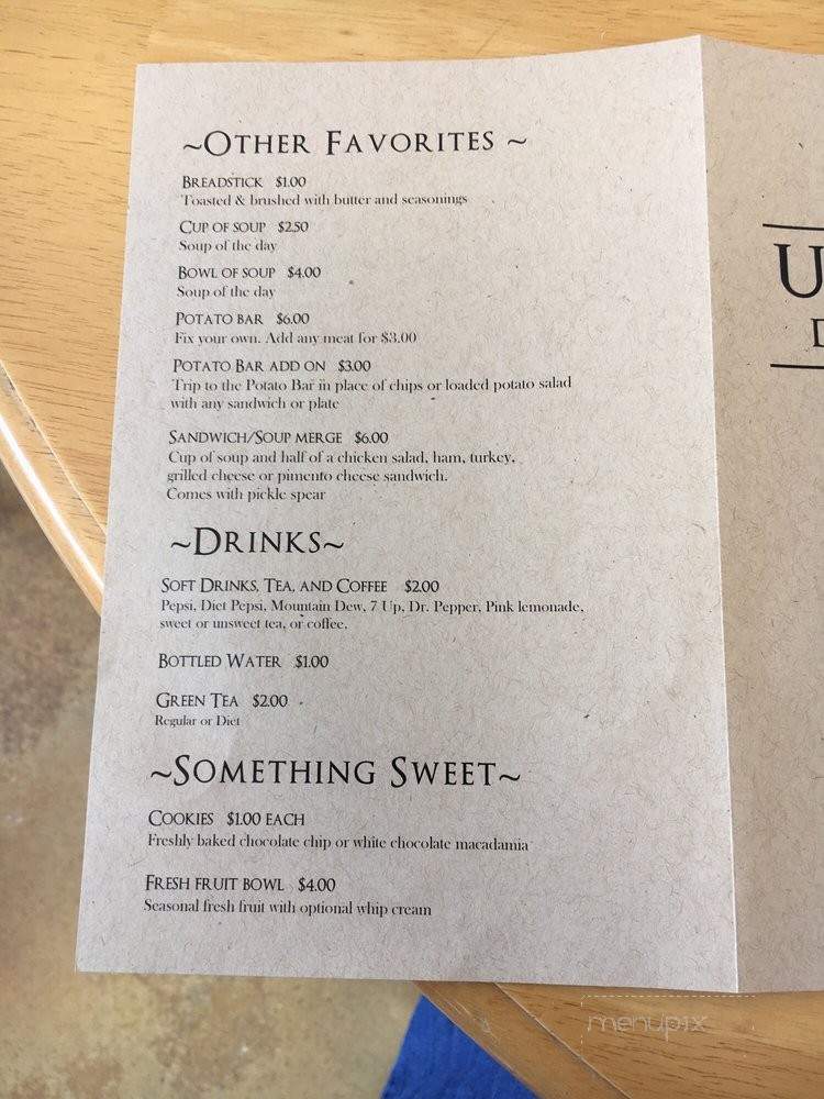 Uncle Billy's Downtown Eatery - Paris, TN menu_pic