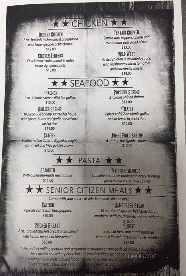 Old West Steakhouse - Union City, TN menu_pic