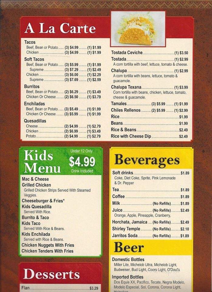 Casa Grande - Crossville, TN menu_pic