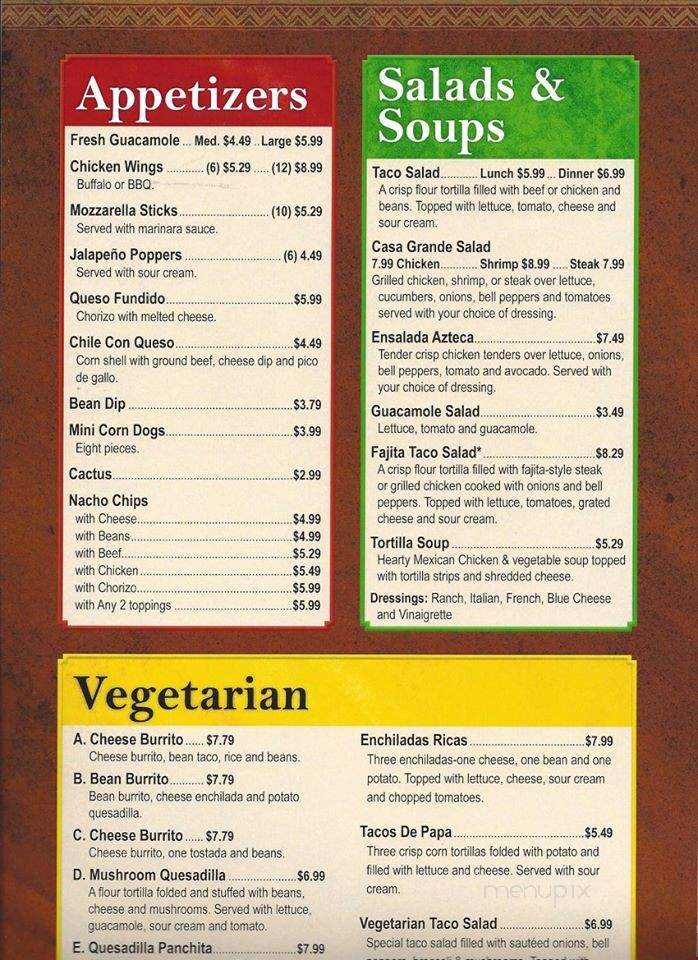 Casa Grande - Crossville, TN menu_pic