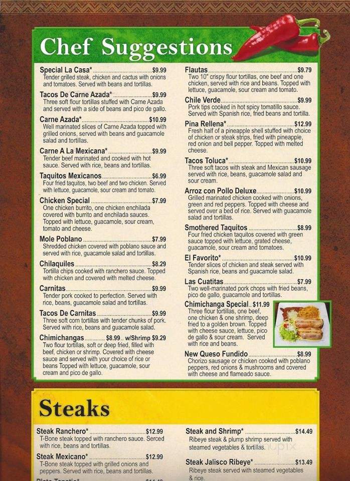 Casa Grande - Crossville, TN menu_pic