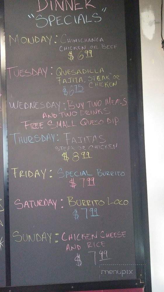 Margaritas Mexican Bar & Grill - Horn Lake, MS menu_pic