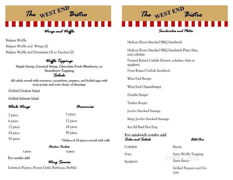 West End Bistro - Southaven, MS menu_pic