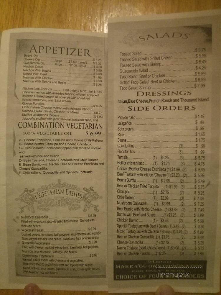 Los Encinos Mexican Grill - Calhoun City, MS menu_pic