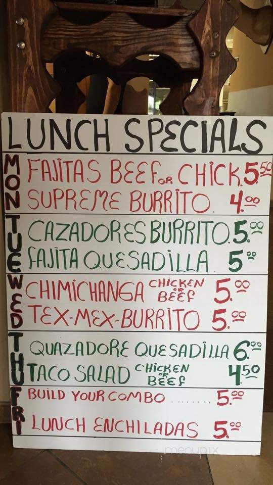 Los Cazadores - Florence, MS menu_pic