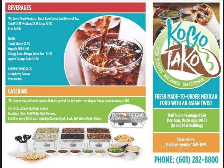 Kogo Tako - Meridian, MS menu_pic