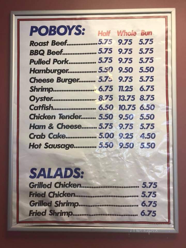 Bogie's Po-Boys Seafood & BBQ - Columbia, MS menu_pic