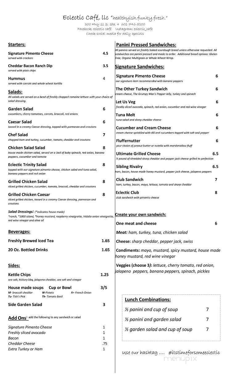 Eclectic Cafe - Poplarville, MS menu_pic