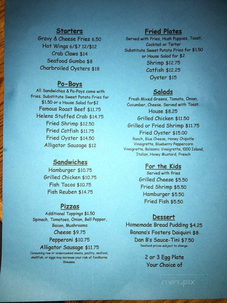 Dan B Murphy's Restaurant & Bar - Bay Saint Louis, MS menu_pic