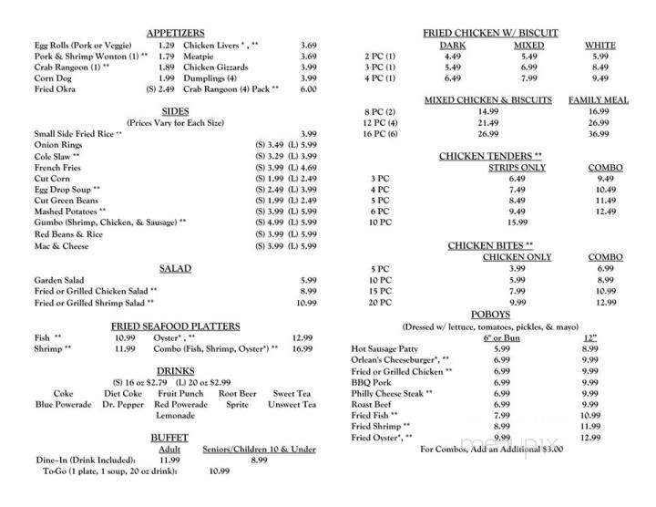 Orlean's Chicken - Biloxi, MS menu_pic