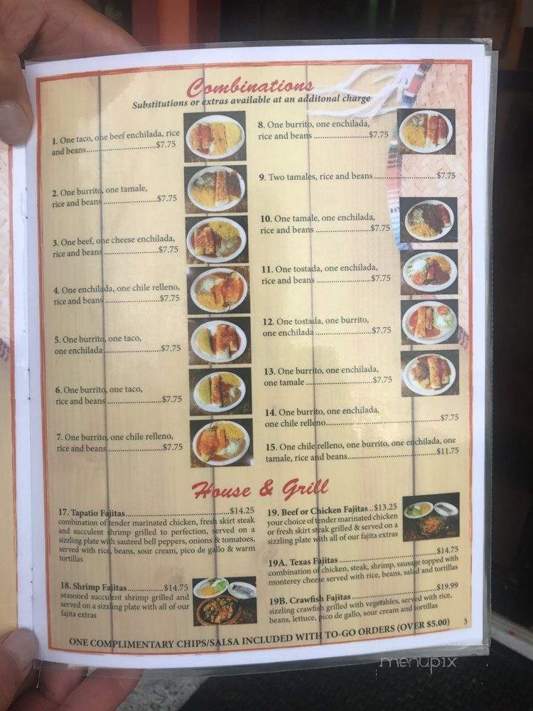 El Tapatio - Gautier, MS menu_pic