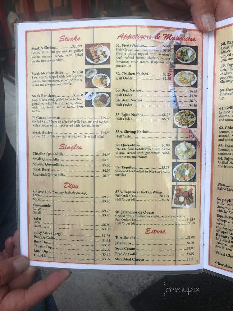 El Tapatio - Gautier, MS menu_pic