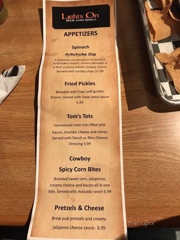 Lights on Bar and Grill - Mount Washington, KY menu_pic