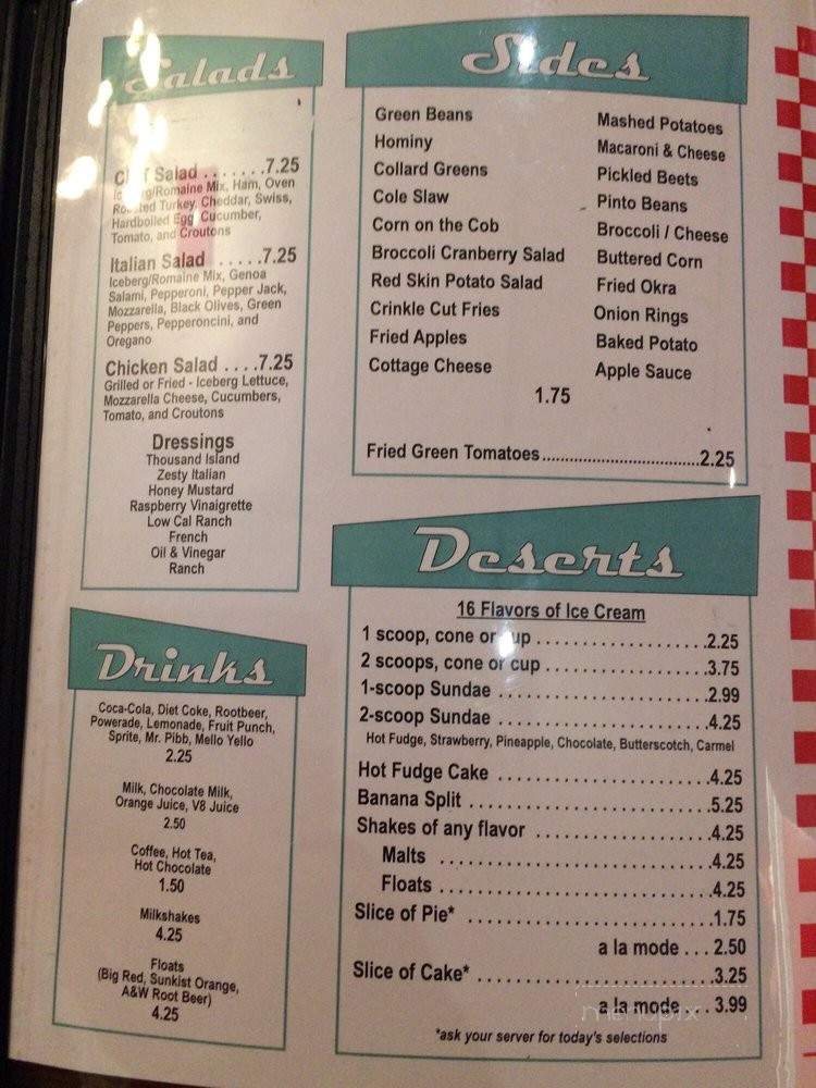 Mt Washington Family Diner & Ice Cream - Mount Washington, KY menu_pic