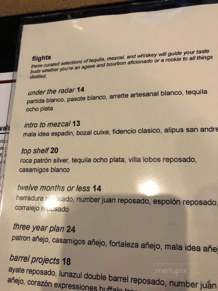 El Barrio Tequila & Whiskey Bar - Louisville, KY menu_pic