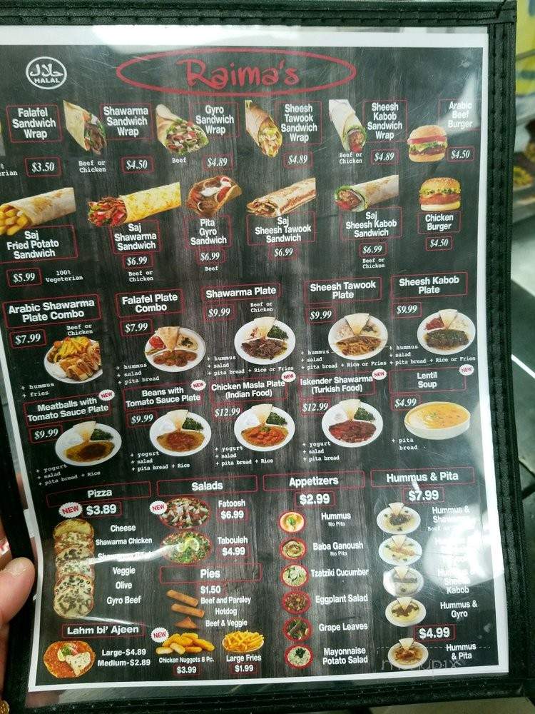 Raima's Mediterranean Restaurant - Louisville, KY menu_pic