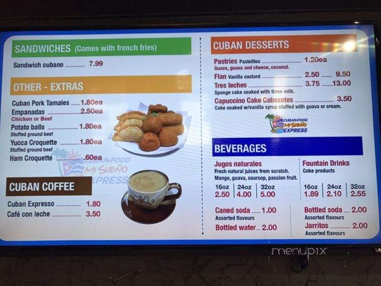 Mi Sueno Cuban Express - Louisville, KY menu_pic