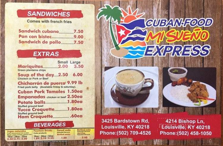 Mi Sueno Cuban Express - Louisville, KY menu_pic