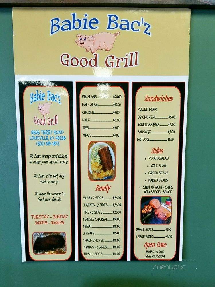 Babie Bac'z Good Grill - Louisville, KY menu_pic