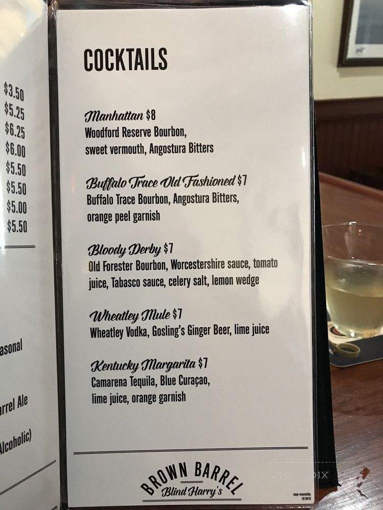 Brown Barrel - Midway, KY menu_pic
