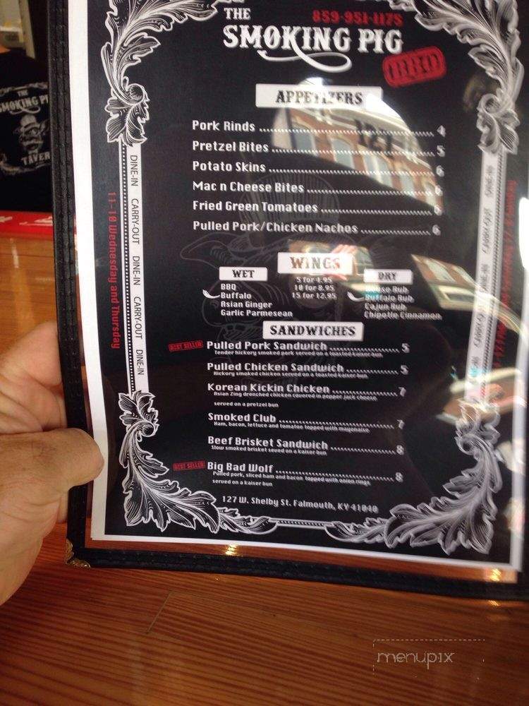 The Smoking Pig Tavern - Falmouth, KY menu_pic