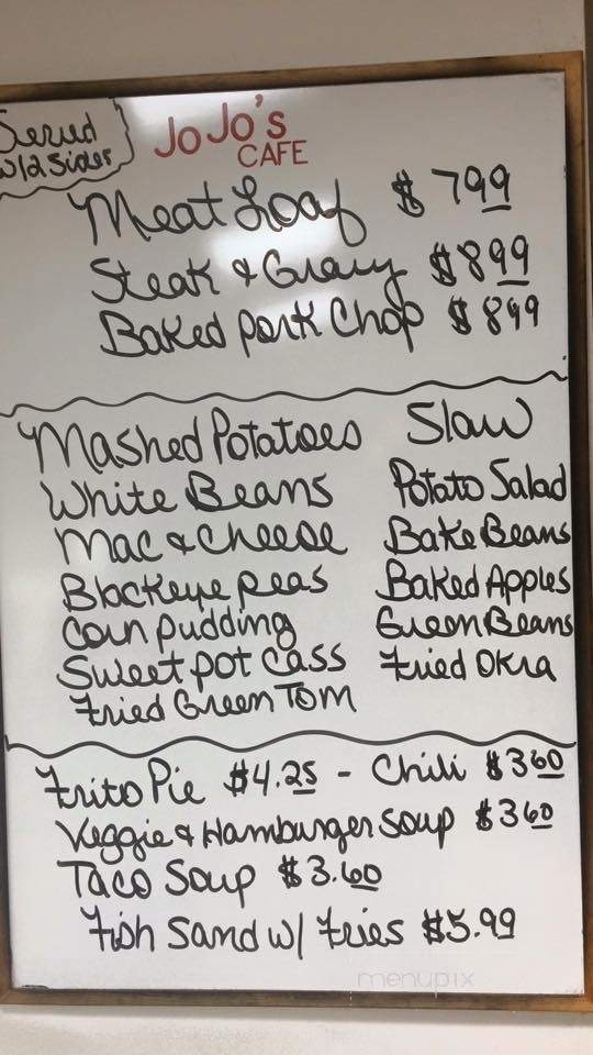 Jo Jo's Cafe - Benton, KY menu_pic