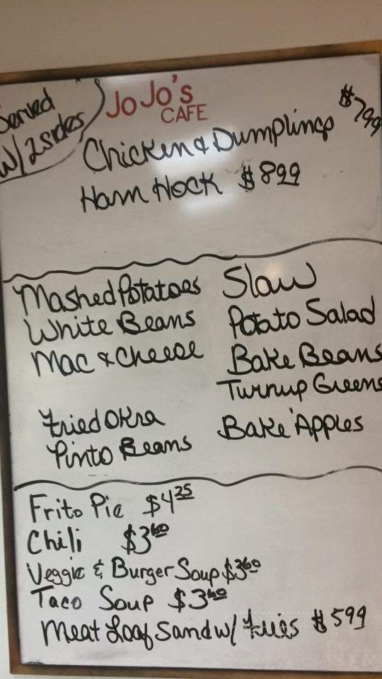 Jo Jo's Cafe - Benton, KY menu_pic