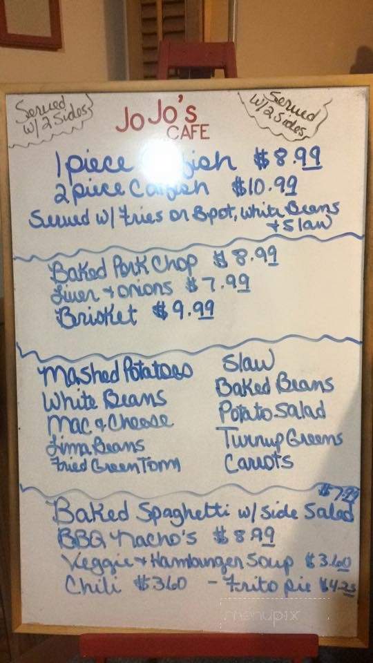 Jo Jo's Cafe - Benton, KY menu_pic