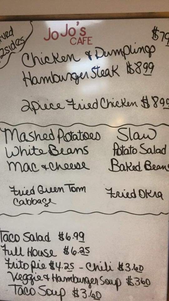 Jo Jo's Cafe - Benton, KY menu_pic