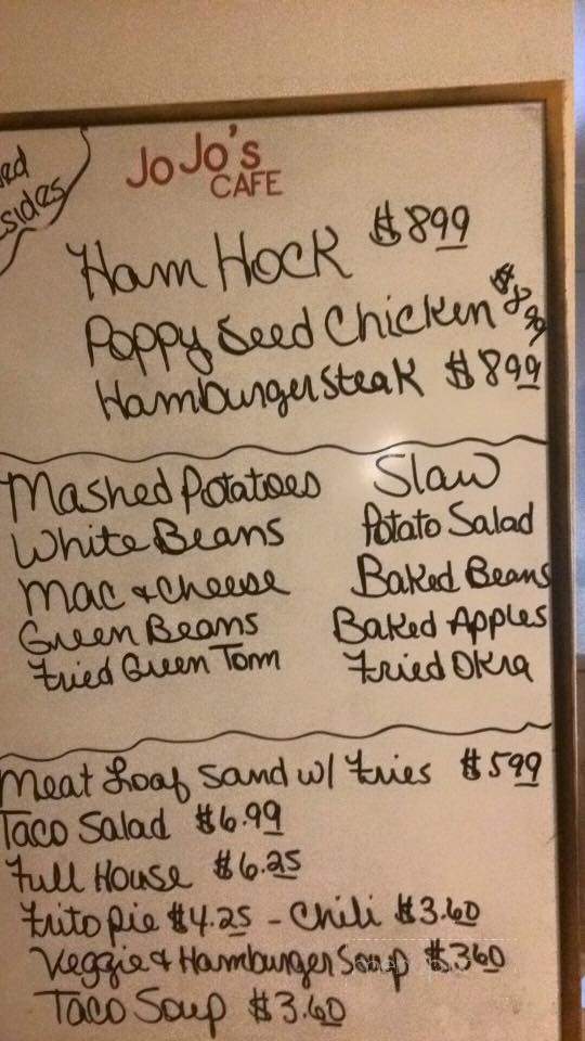 Jo Jo's Cafe - Benton, KY menu_pic
