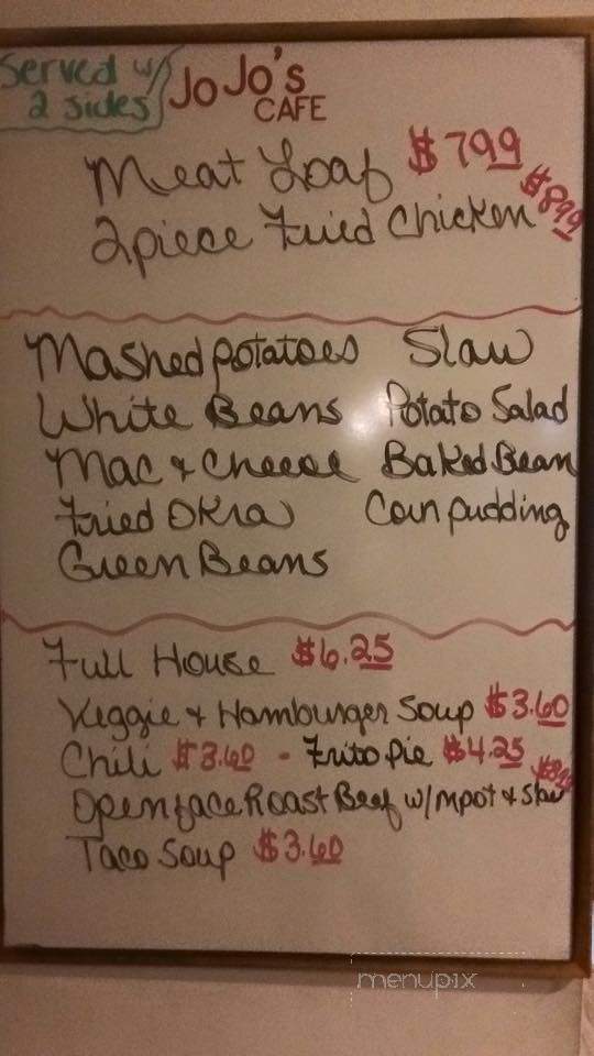 Jo Jo's Cafe - Benton, KY menu_pic