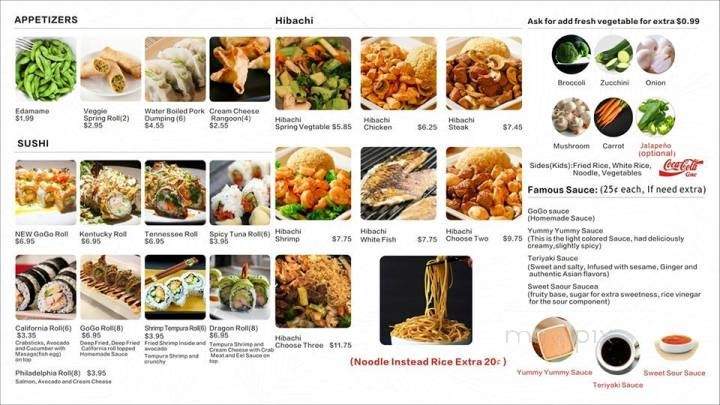 Hibachi GoGo Japanese Express - Fulton, KY menu_pic