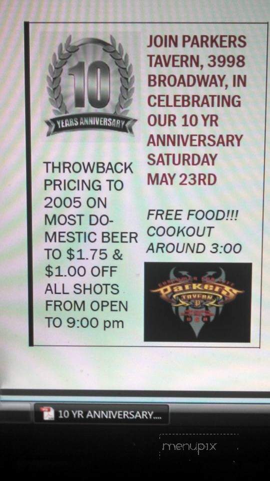 Parkers Tavern - Grove City, OH menu_pic