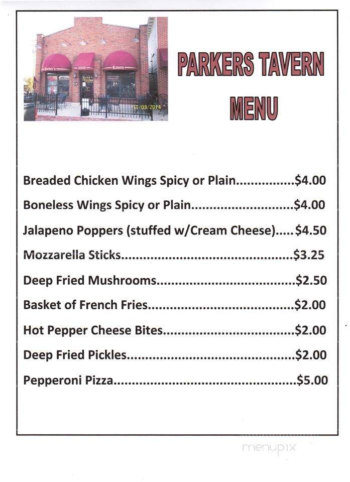 Parkers Tavern - Grove City, OH menu_pic