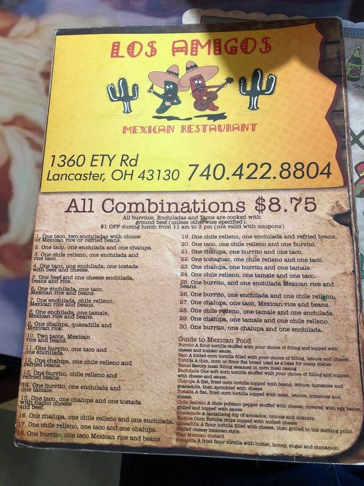 Los Amigos - Lancaster, OH menu_pic
