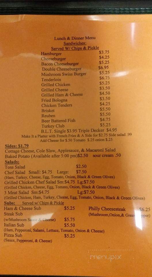 Longhorn Bar and Grill - Roundhead, OH menu_pic