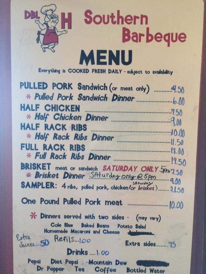 Double H Southern BBQ - Bryan, OH menu_pic