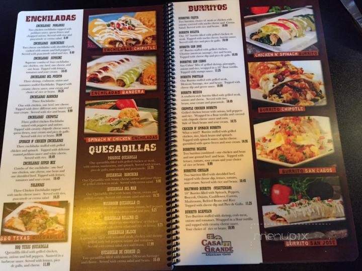 Casa Grande - Hicksville, OH menu_pic