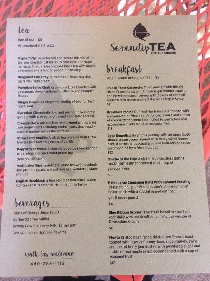 Serendipitea - Chardon, OH menu_pic
