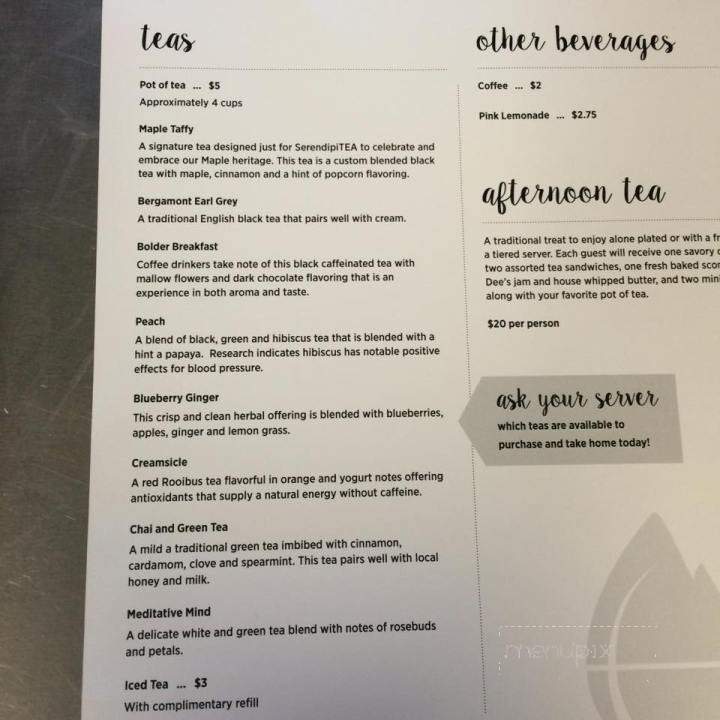 Serendipitea - Chardon, OH menu_pic