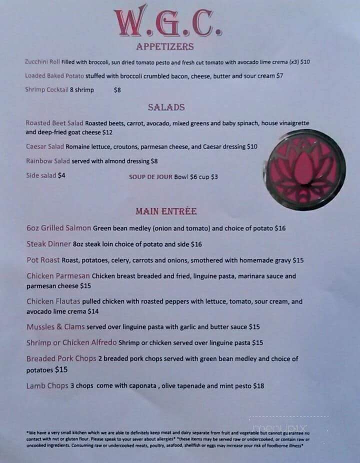 Water Garden Cafe - Cleveland, OH menu_pic